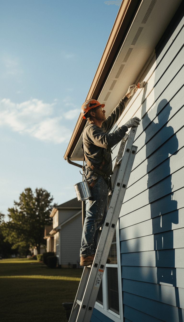 Painting house siding
