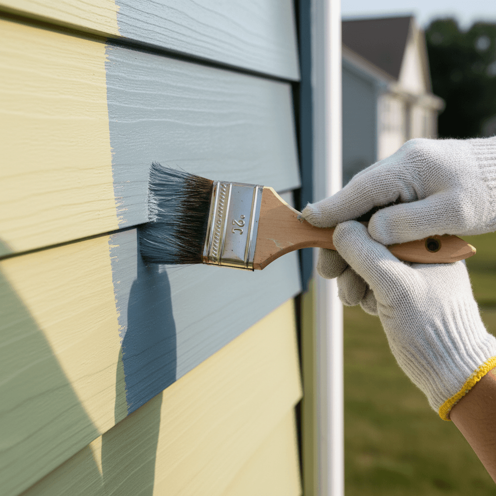 Scraping old paint off siding before repainting
